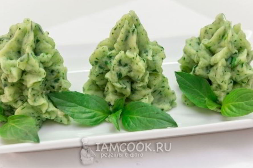 Рецепт картофельного пюре со шпинатом и чесноком