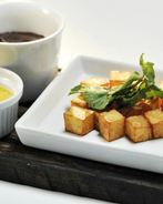 Картофельные кубики с шоколадом и мандариновым пюре