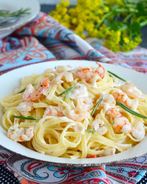 Лапша с креветками