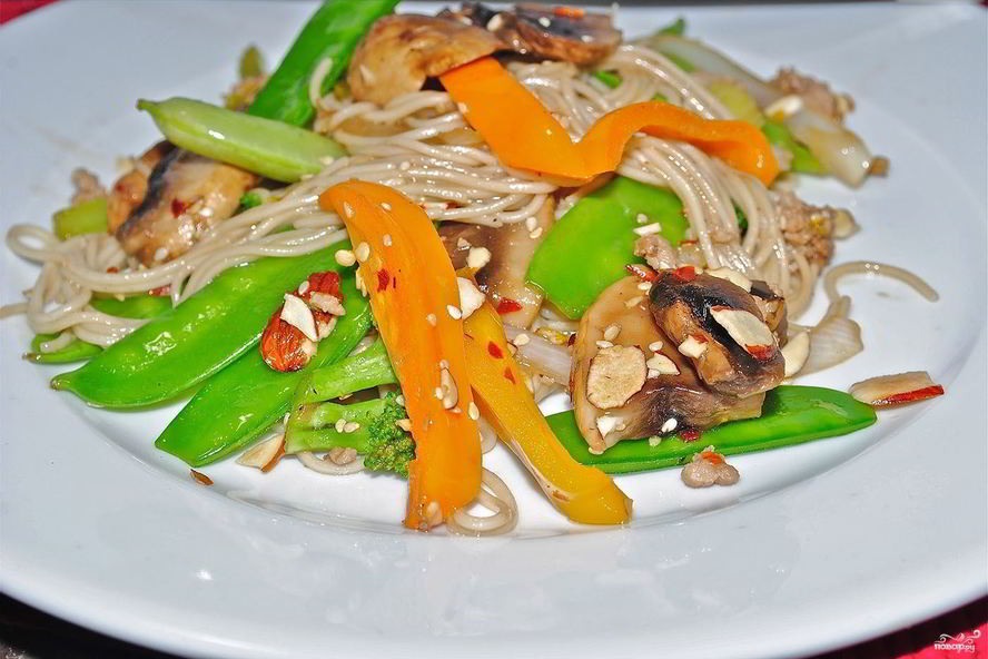 Рецепт лапши с овощами в воке