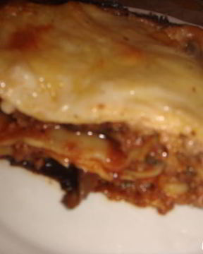 Лазанья с фаршем, баклажанами и грибами