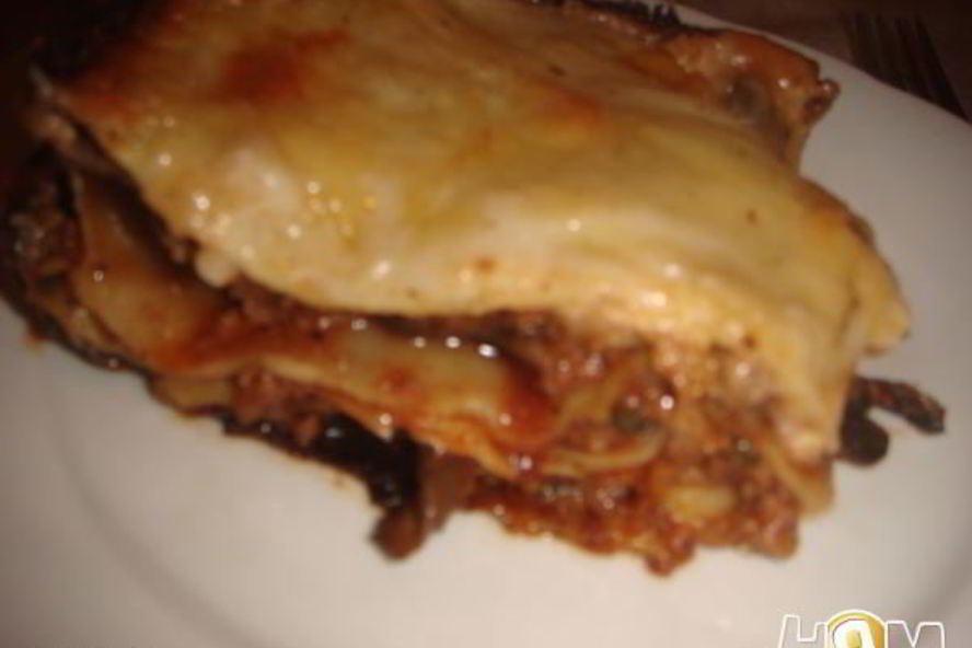 Рецепт лазаний с фаршем, баклажанами и грибами