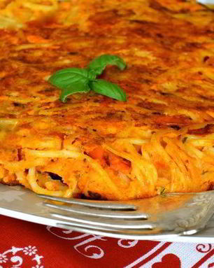 Фриттата из спагетти