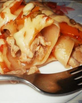 Каннеллони с рубленой свининой в соусе