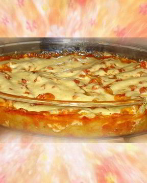 Каннелони с начинкой из курицы, баклажанов и творожного сыра