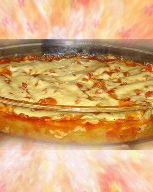 Каннелони с начинкой из курицы, баклажанов и творожного сыра