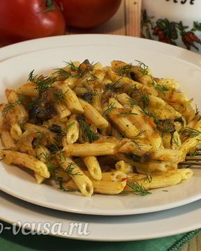 Макароны с грибами