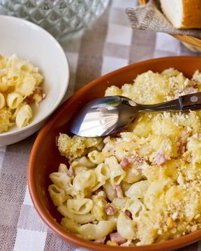 Макароны с сыром и ветчиной