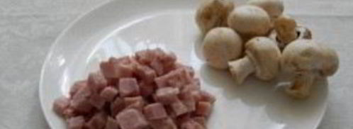 макароны с ветчиной и грибами. Шаг 2