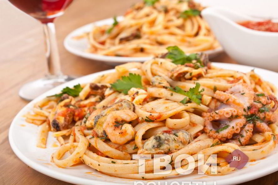 Рецепт пасты с морепродуктами