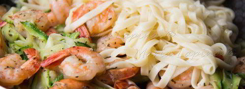 паста с цукини, креветками и сыром. Шаг 7