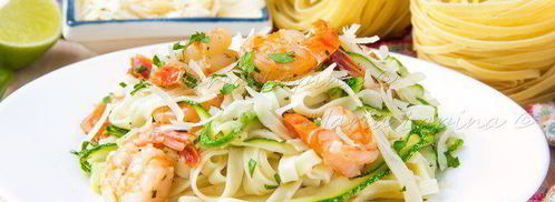 паста с цукини, креветками и сыром. Шаг 8