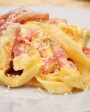 Паста с ветчиной и сливками