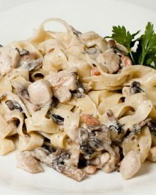 Паста со сливочным сыром и шампиньонами