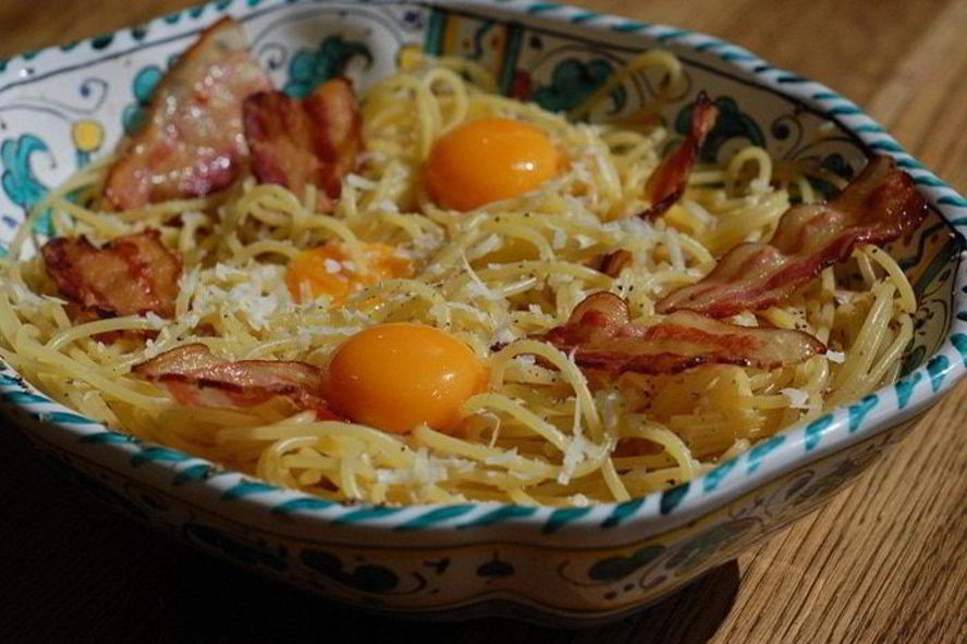 Рецепт спагетти карбонара с желтками пашот