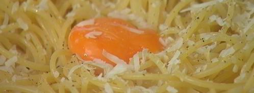 спагетти карбонара с желтками пашот. Шаг 5