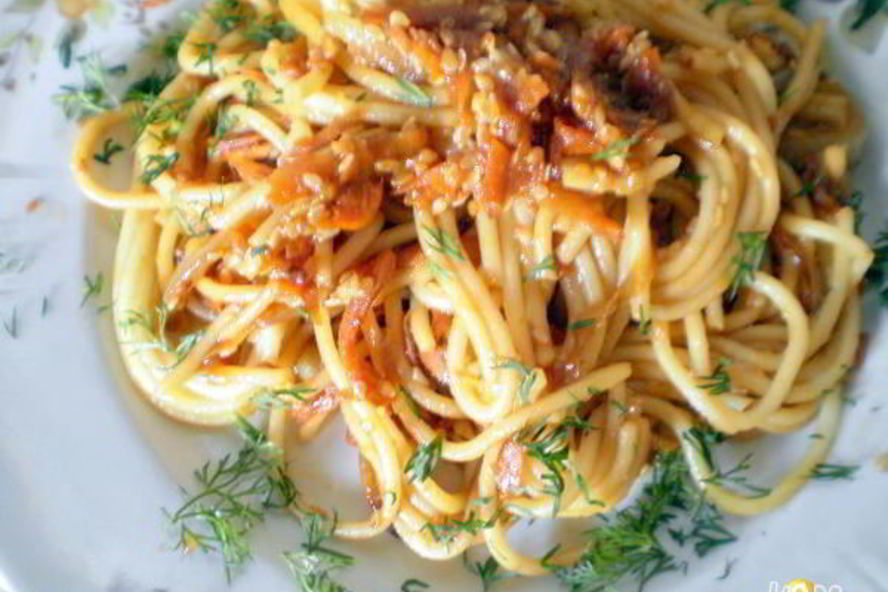 Рецепт спагетти с кунжутом