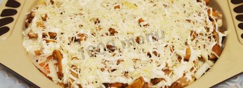 картошка по-французски с грибами лисичками в духовке. Шаг 7