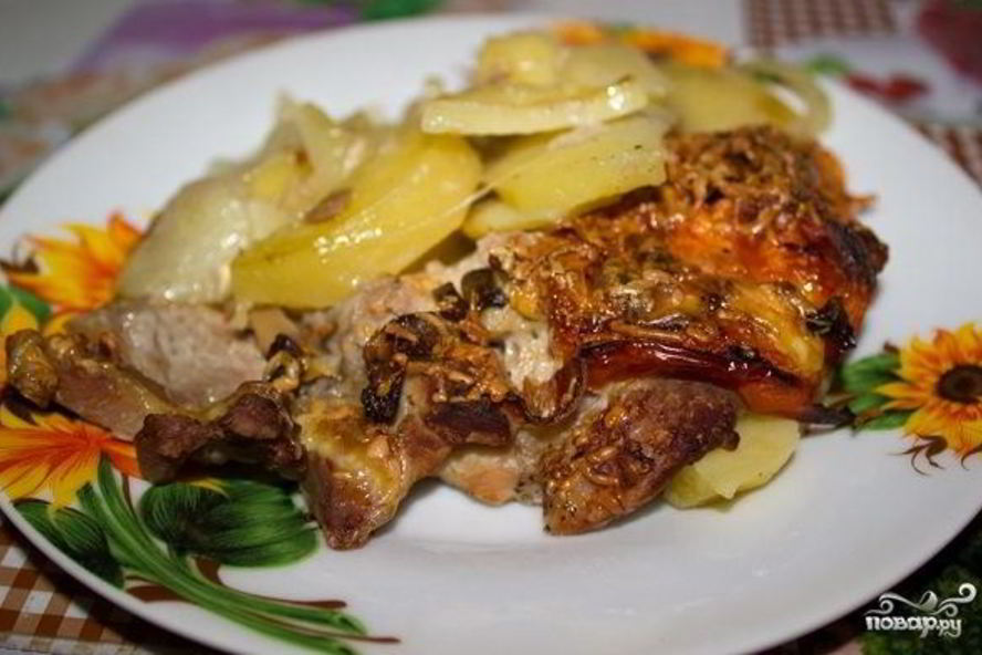 Рецепт мяса по-французски с грибами