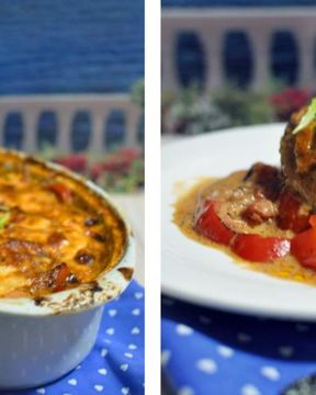 Куриное филе с перцами, запеченное в соусе и сыре