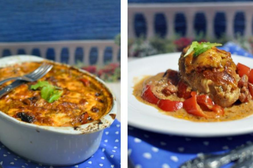 Рецепт куриного филе с перцами, запеченное в соусе и сыре