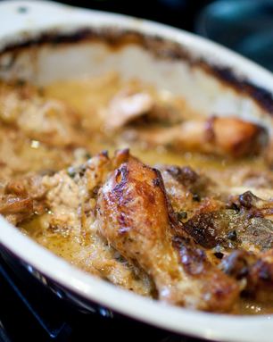 Курица с грибами в духовке