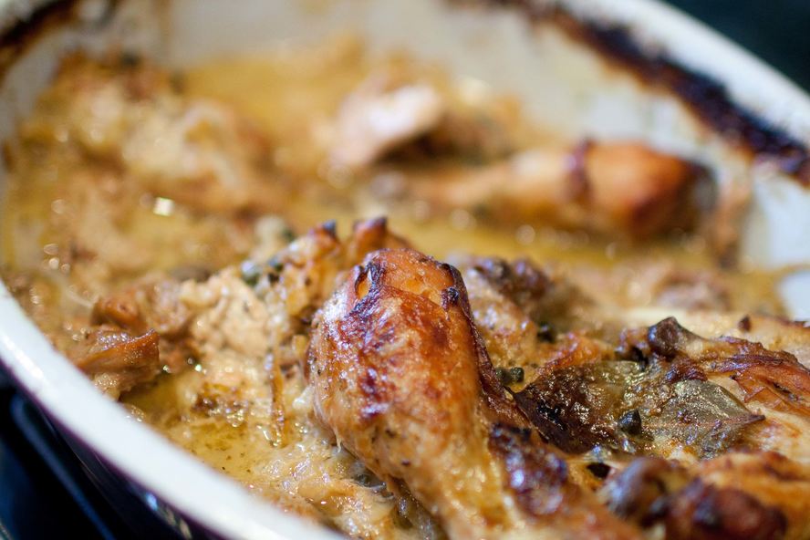 Рецепт курицы с грибами в духовке