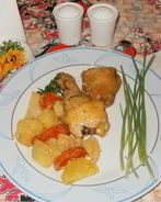 Курица с картошкой и овощами