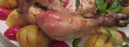 курица с начинкой из бекона и ароматных трав. Шаг 10