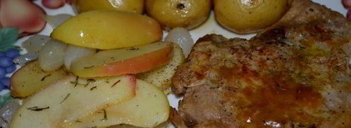 свиные отбивные с яблоками и луком. Шаг 3