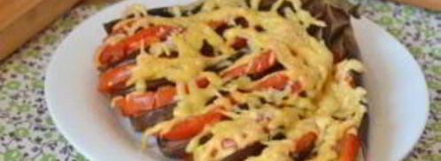 баклажан, запеченный веером в духовке. Шаг 6