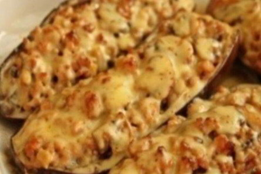 Рецепт баклажанов, фаршированных грибами и фаршем