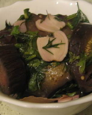 Баклажаны с хреном и имбирем