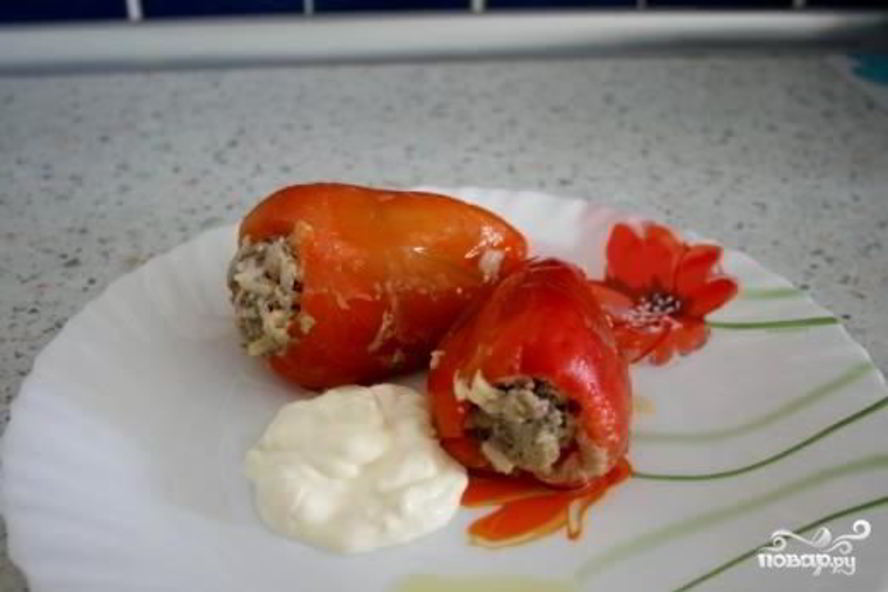 Рецепт фаршированного перца со сметаной