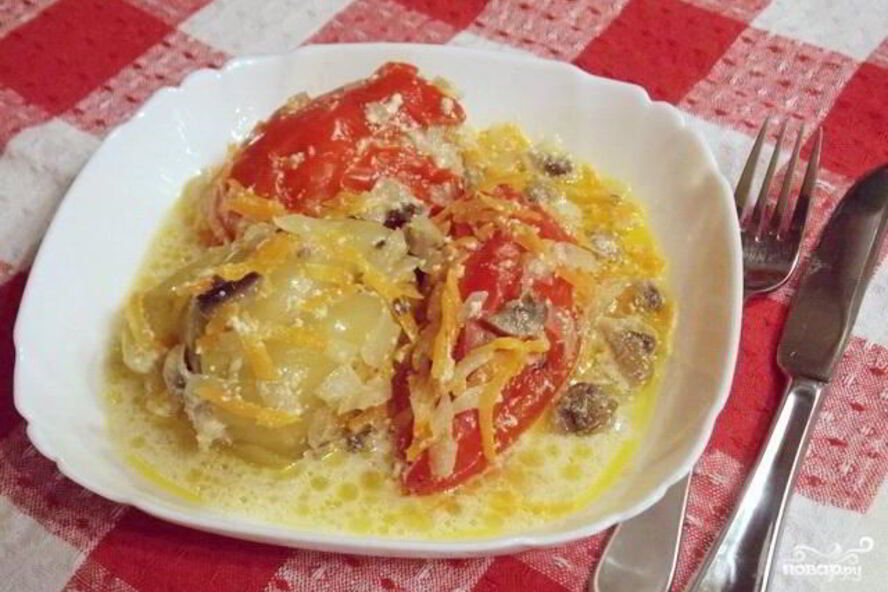 Рецепт фаршированного перца в сметанном соусе