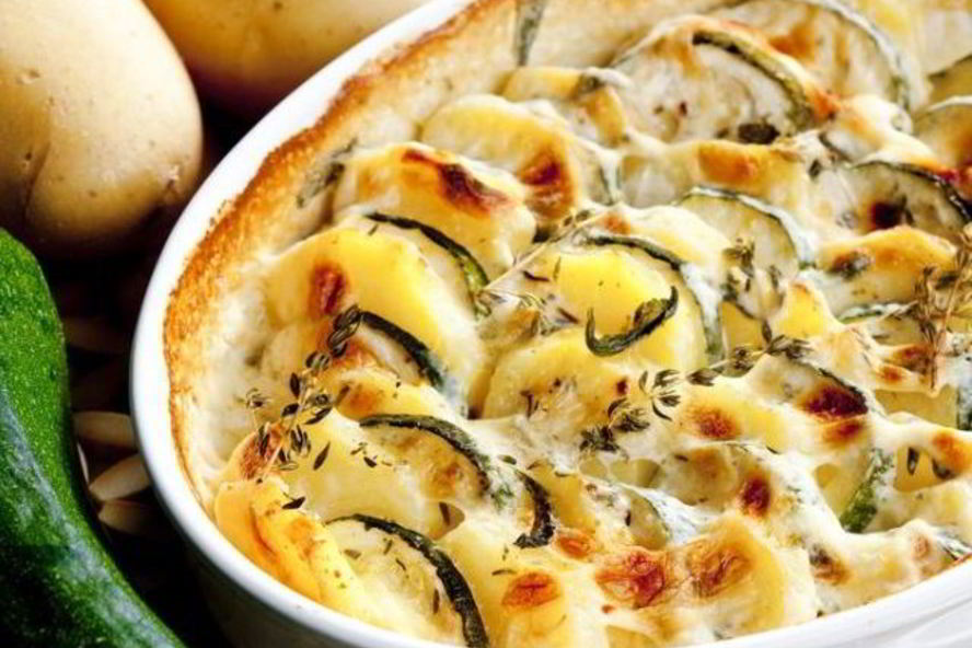 Рецепт кабачков запеченных с картофелем