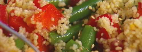 кускус с фасолью, гранатом и сладким перцем. Шаг 10