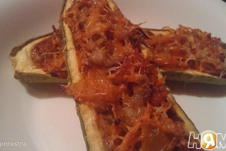 Рецепт лодочек из кабачков, фаршированные овощами