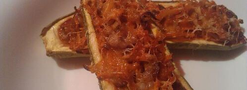 лодочки из кабачков, фаршированные овощами. Шаг 7