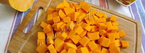 тыква, запеченная с яблоками и изюмом. Шаг 4