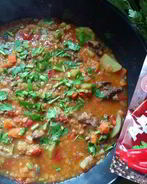 Дал из красной чечевицы с куриной печенью