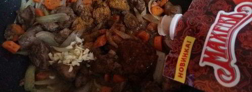 дал из красной чечевицы с куриной печенью. Шаг 4