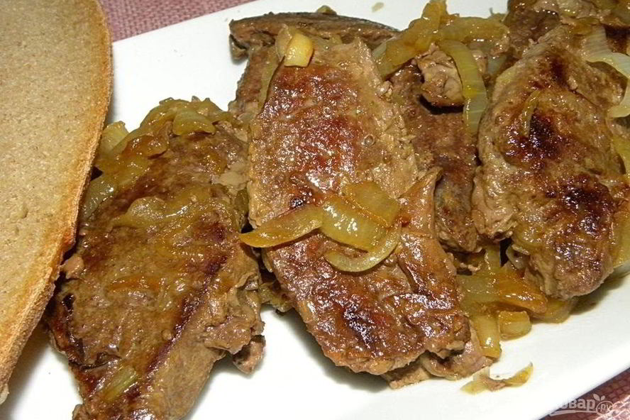 Рецепт говяжьей печени с луком