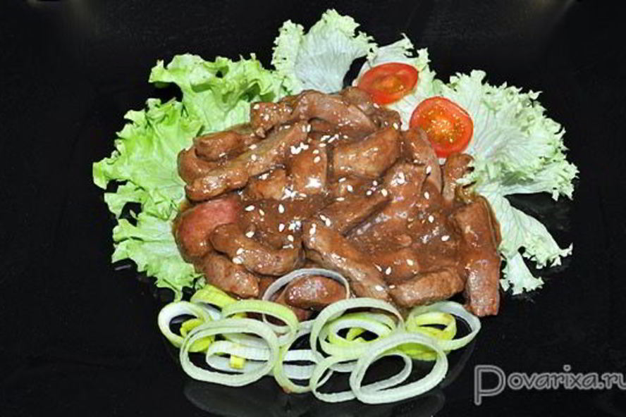 Рецепт говяжьей печени терияки