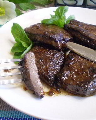 Говяжья печень жареная