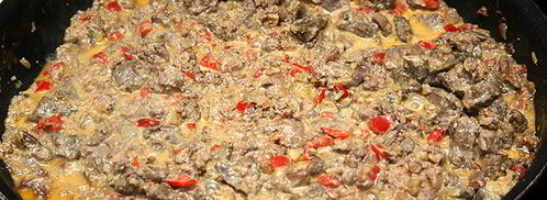 куриная печень в сливочном соусе. Шаг 6