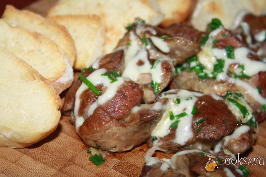 Рецепт куриной печени в сыре