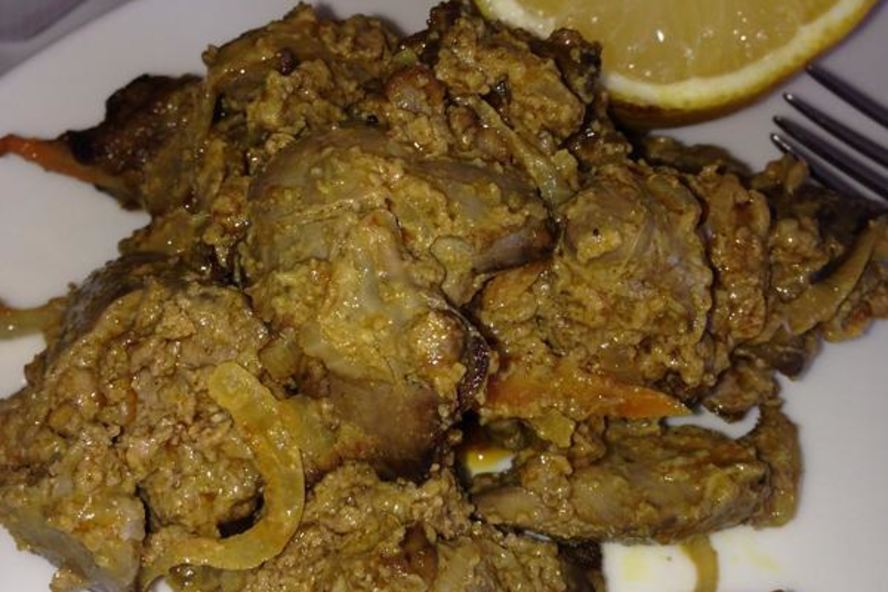 Рецепт печени куриной, тушеной с карри