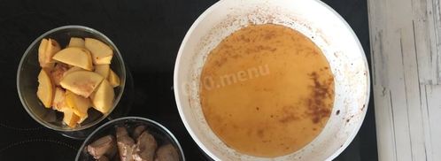 печень с айвой под апельсиновым соусом. Шаг 6