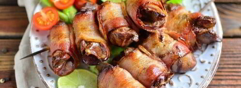 печень в беконе на мангале. Шаг 8